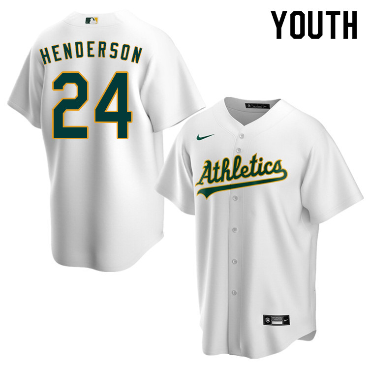 Nike Youth #24 Rickey Henderson Oakland Athletics Baseball Jerseys Sale-White